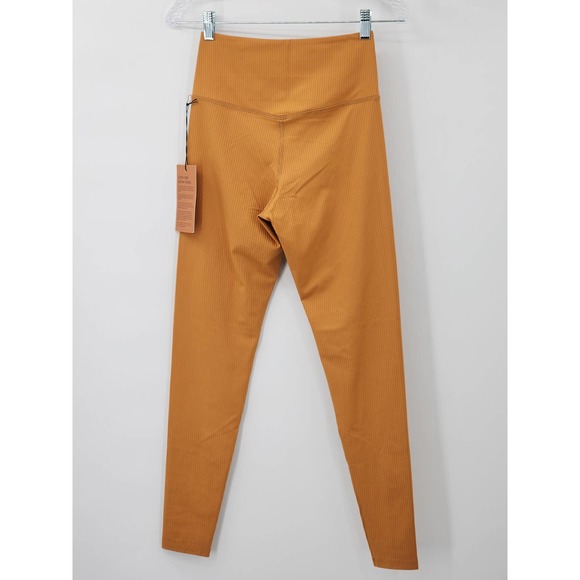 Girlfriend Collective Ribbed High Rise Leggings in Toffee Medium NWT - Picture 2 of 6